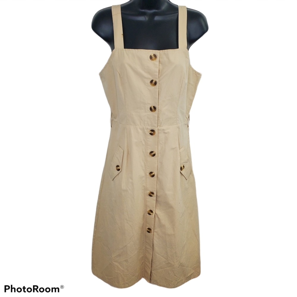 Very J Sun Dress skater boy kaki button up dress